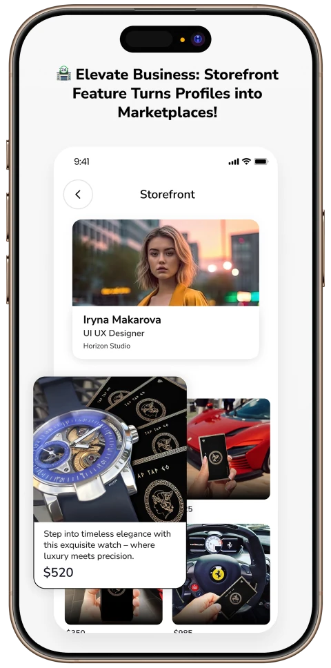 Tap Tap Go storefront screen with products and services